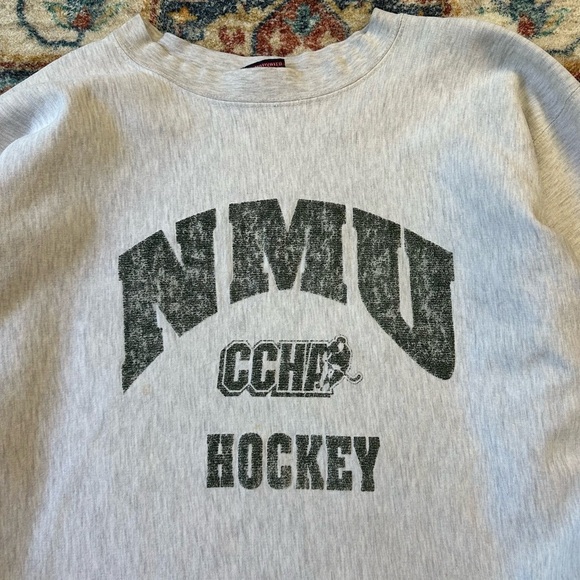 Vintage NMU Hockey Spellout Pullover Crewneck Size XXL - Picture 4 of 8